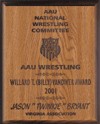 Billy Vandiver Award for 2001 for outstanding contributions to the sport of amateur wrestling.